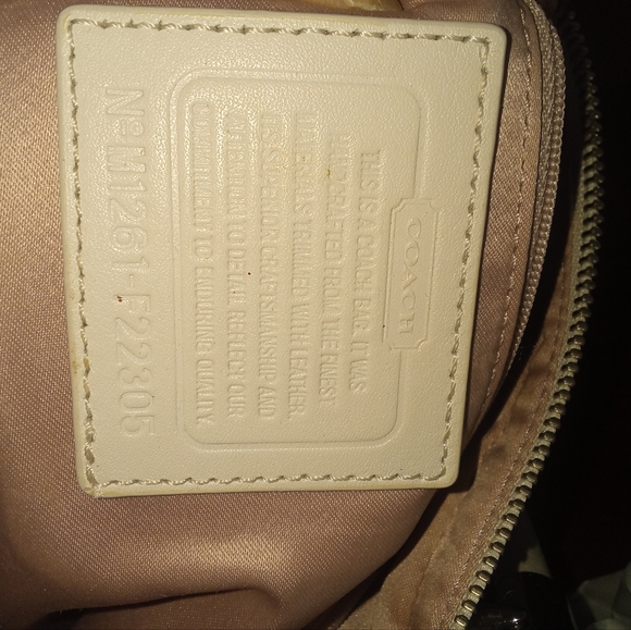 Coach Cream Satchel with Signature Design - Picture 13 of 14